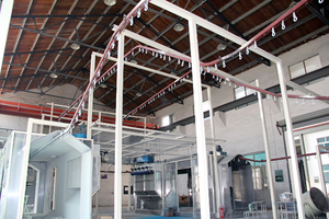 Electrophoretic spraying line